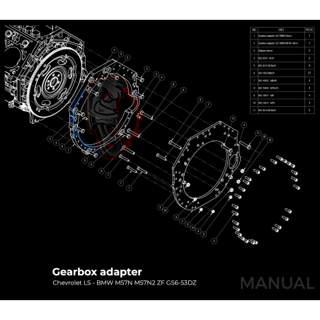 Kit embrayage stage 2 conversion moteur GM Chevrolet LS pour boite BMW M57N HGU HGK