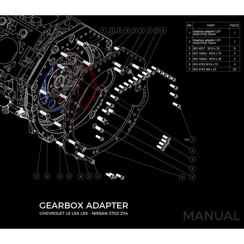 Kit embrayage Race stage 3 conversion moteur Chevrolet LS boite Nissan 350Z 370Z