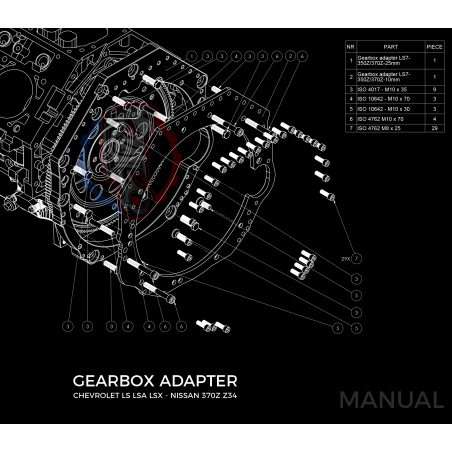 Kit embrayage Race stage 3 conversion moteur Chevrolet LS boite Nissan 350Z 370Z