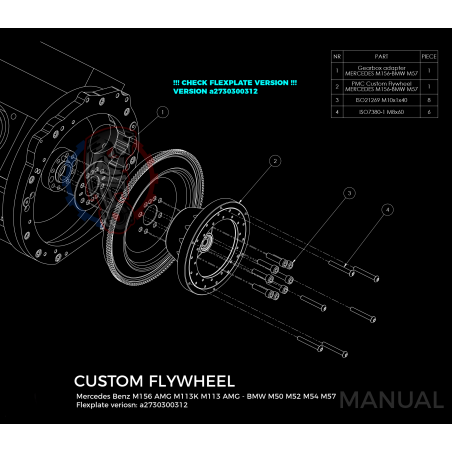Kit embrayage Race stage 3 conversion moteur Mercedes-Benz M156 boite BMW M57 / E46 S54 M3