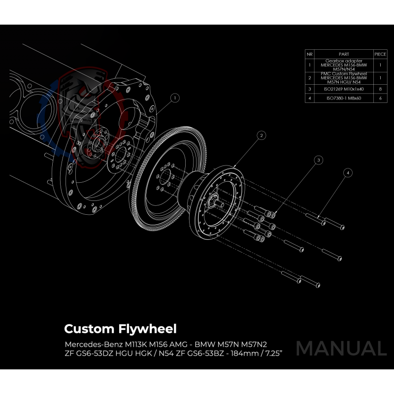 Kit embrayage Race Stage 2 conversion moteur Mercedes M156 boite BMW M57N HGU HGK / N54