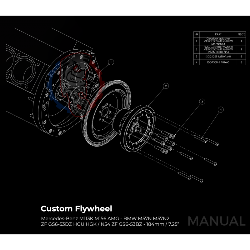 Kit embrayage Race stage 3 conversion moteur Mercedes-Benz M156 boite BMW M57N HGU HGK / N54