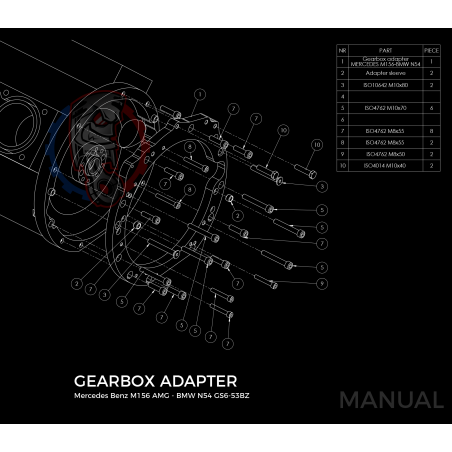 Kit embrayage Race stage 3 conversion moteur Mercedes-Benz M156 boite BMW M57N HGU HGK / N54