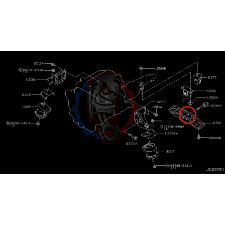 Support boite de vitesse Infinity G35 en polyuréthane 80 ShA - Swapland -