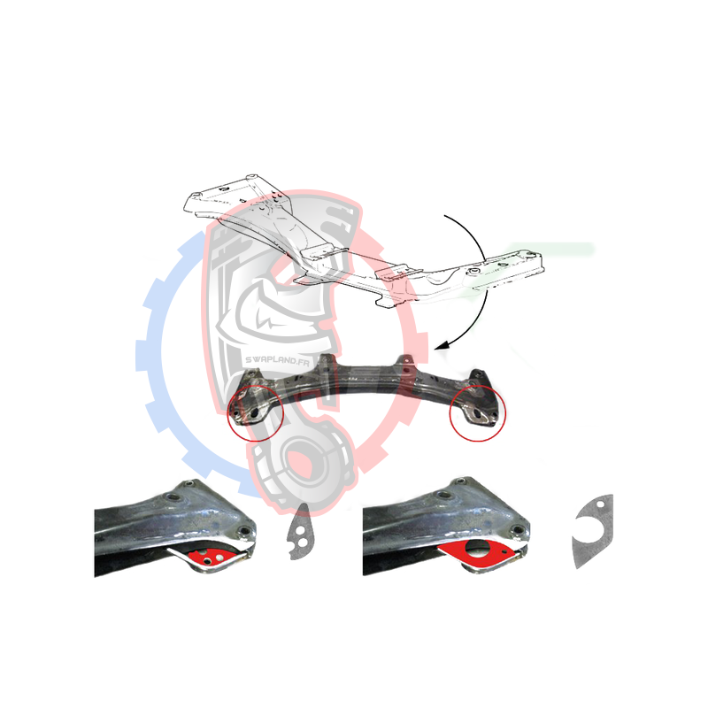 Plaques de renfort sous chassis arrière BMW E36 - Swapland -