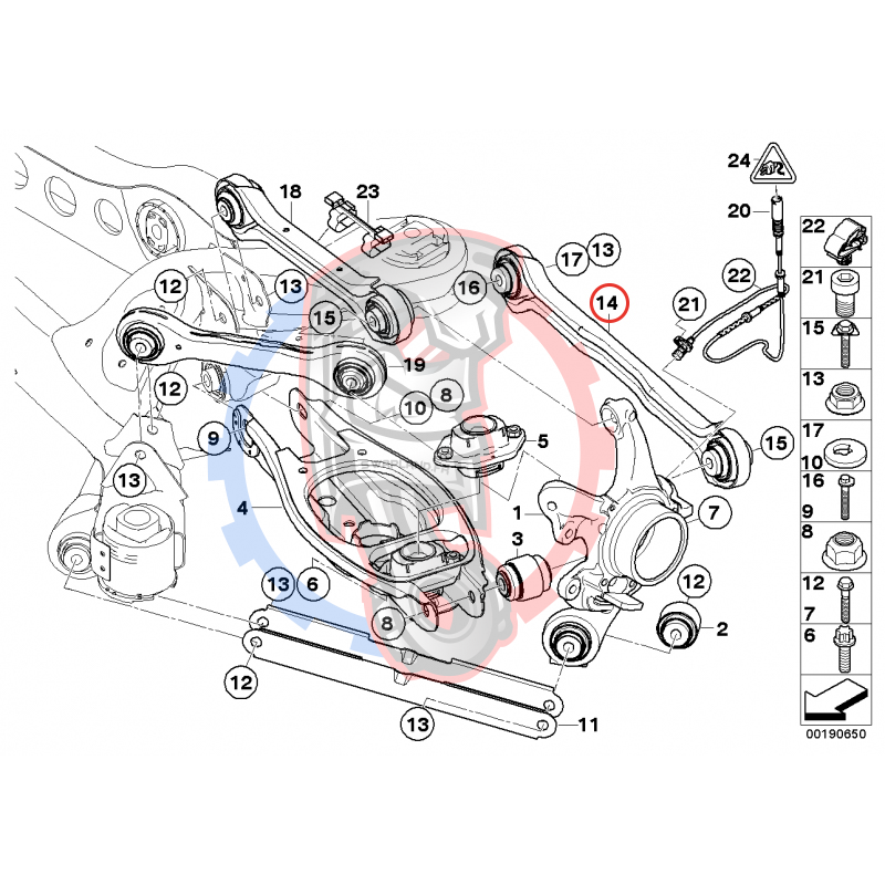 Bras suspension arrière réglable BMW E9x E8x Uniball noir- Swapland -