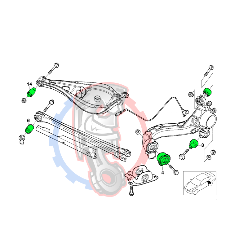 Silentbloc renforcé de train arrière BMW E36 E46 - Swapland -