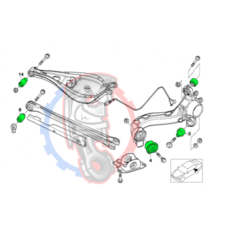 Silentbloc renforcé de train arrière BMW E36 E46 - Swapland -