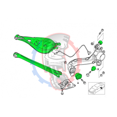 Kit suspension arrière stage 1 pour BMW E36 E46 noir - Swapland -