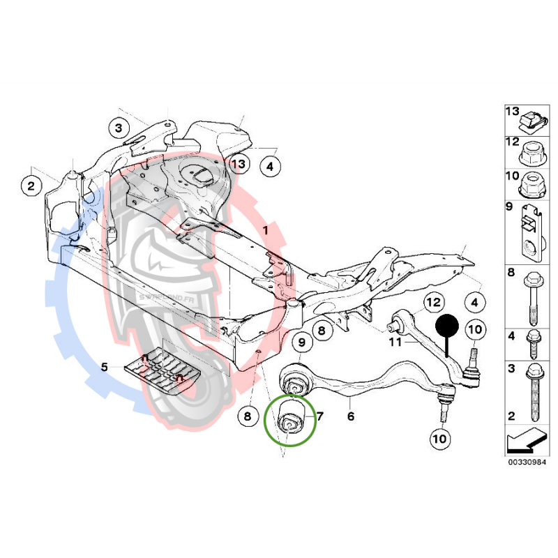 Silent bloc renforcé de bras avant BMW E90 E92 E82 - Swapland -