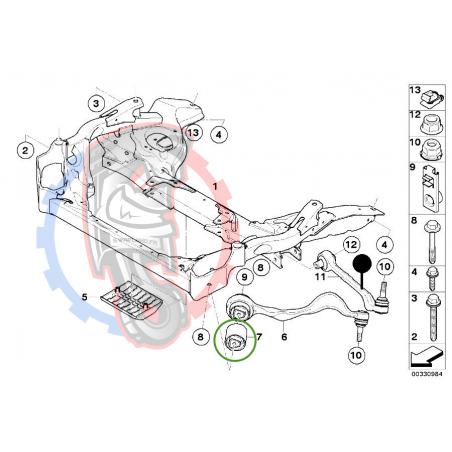 Silent bloc renforcé de bras avant BMW E90 E92 E82 - Swapland -