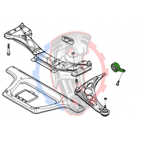 Silent bloc renforcé de triangle avant BMW E46 - Swapland -