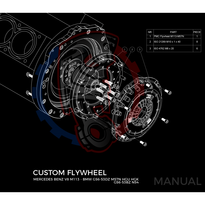 Kit embrayage Stage 1 conversion moteur M112 M113 M113K boite BMW M57N2 6-speed HGU HGK / N54 - 240mm