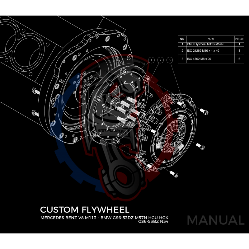 Kit embrayage Race Stage 1 conversion moteur Mercedes M112 M113k boite BMW M57N2 6-speed HGU HGK / N54 - 240mm