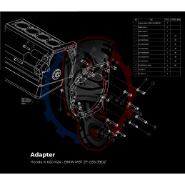 Kit embrayage Stage 1 conversion moteur Honda K K20 K24 boite BMW M57 / E46 S54 M3 - 240mm 2