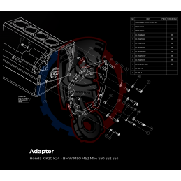 Kit embrayage Race Stage 1 conversion moteur Honda K K20 K24 boite BMW M50 S50 M52 S52 M54 - 240mm 2