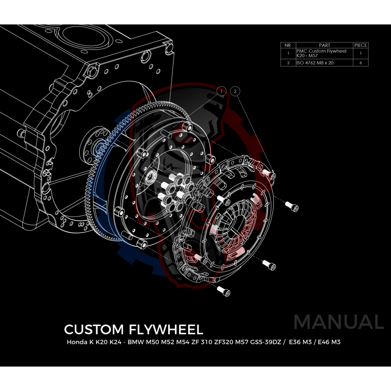 Kit embrayage Race Stage 1 conversion moteur Honda K K20 K24 boite BMW M50 S50 M52 S52 M54 - 240mm