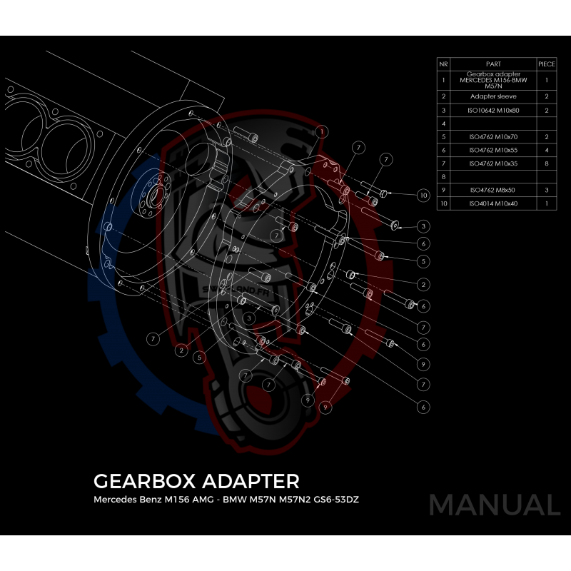 Kit embrayage Race Stage 1 conversion moteur Mercedes-Benz V8 M156 AMG boite BMW M57N2 6-speed HGD JGA - 240mm