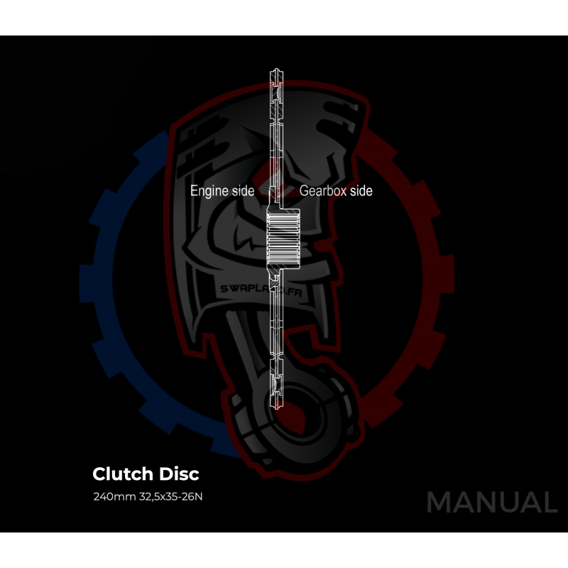 Kit embrayage Race Stage 1 conversion moteur Mercedes-Benz V8 M156 AMG boite BMW M57N2 6-speed HGD JGA - 240mm