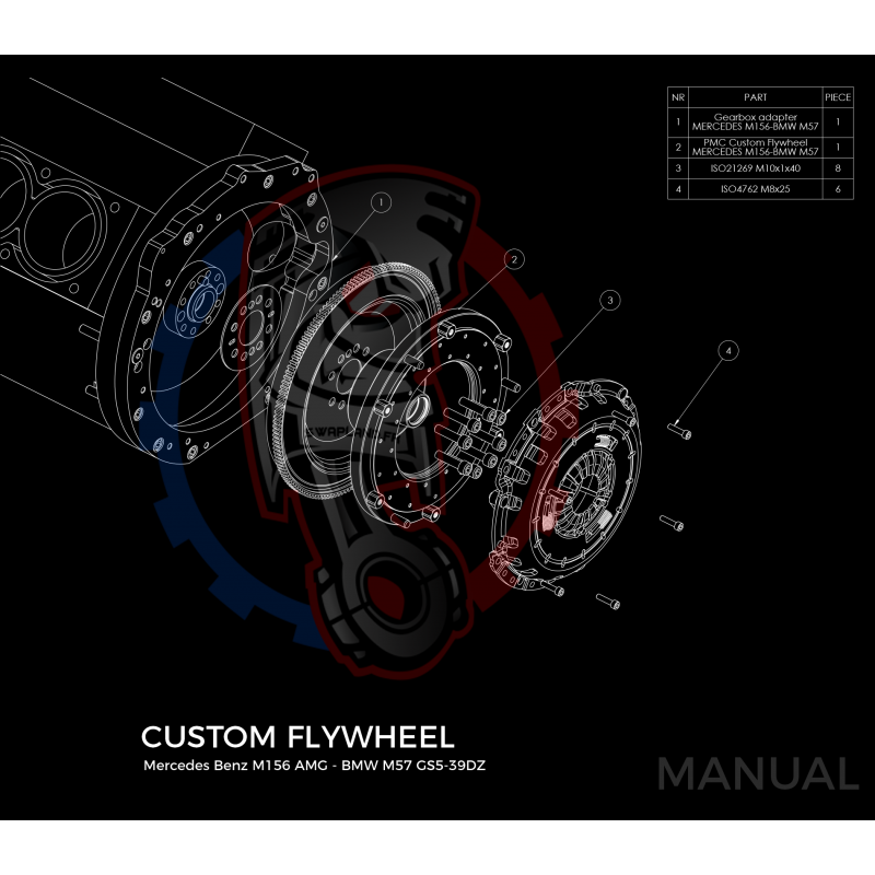 Kit embrayage Race Stage 1 conversion moteur Mercedes-Benz V8 M156 AMG boite de vitesse BMW M50 S50 M52 S52 M54