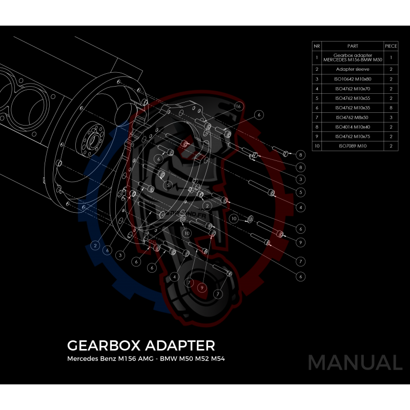 Kit embrayage Race Stage 1 conversion moteur Mercedes-Benz V8 M156 AMG boite de vitesse BMW M57 / E46 S54 M3 - 240mm