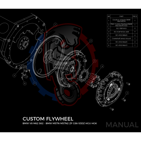 Kit embrayage Race Stage 1 conversion moteur BMW M62 boite BMW M57N HGU HGK - 240mm
