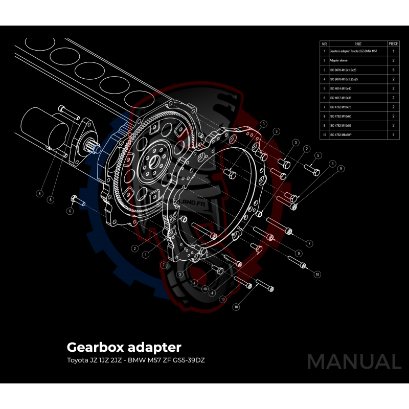 Kit embrayage Race stage 2 conversion moteur Toyota JZ boite BMW M57N HGD JGA HGA - 184mm