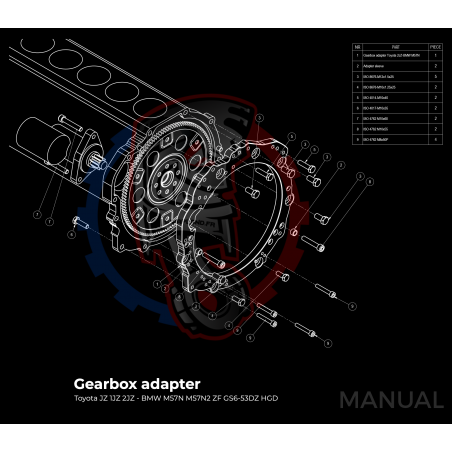 Kit embrayage Race stage 2 conversion moteur Toyota JZ boite BMW M57N HGD JGA HGA - 184mm