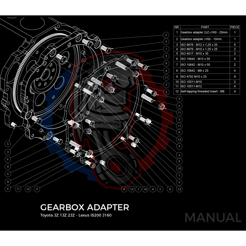 Kit embrayage stage 1 conversion moteur Toyota Toyota JZ 1JZ 2JZ boite Toyota Altezza / Lexus IS200 J160 Aisin AZ6 1ere gen