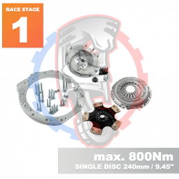 Kit embrayage Race Stage 1 conversion moteur Mercedes-Benz V8 M156 AMG boite BMW M57N2 6-speed HGD JGA - 240mm