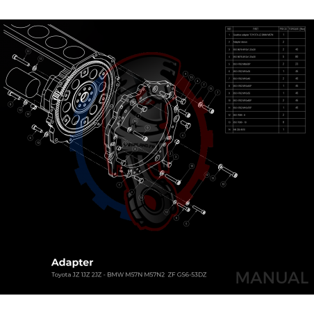Kit embrayage Race stage 2 conversion moteur Toyota JZ boite BMW M57N HGU HGK / N54 - 184mm