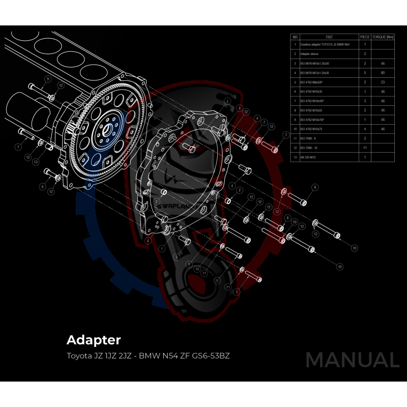 Kit embrayage Race stage 2 conversion moteur Toyota JZ boite BMW M57N HGU HGK / N54 - 184mm