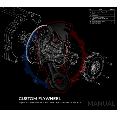 Kit embrayage Race stage 2 conversion moteur Toyota JZ boite BMW M57N HGU HGK / N54 - 184mm