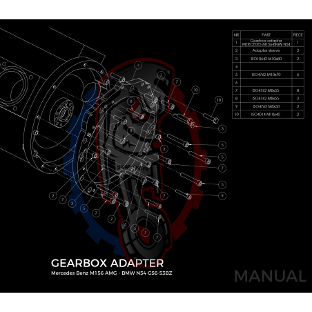 Kit embrayage Race Stage 1 conversion moteur Mercedes-Benz V8 M156 AMG boite de vitesse BMW M57N2 6-speed HGU HGK / N54 - 240mm