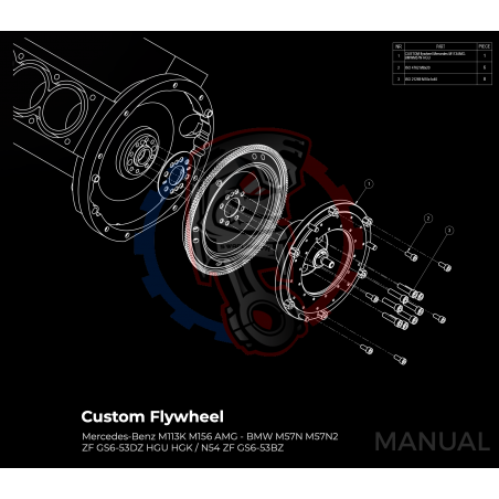 Kit embrayage Race Stage 1 conversion moteur Mercedes-Benz V8 M156 AMG boite de vitesse BMW M57N2 6-speed HGU HGK / N54 - 240mm