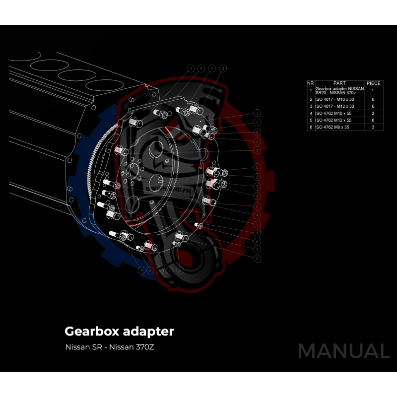 Kit embrayage Stage 1 conversion moteur Nissan SR20 SR20DE SR20DET 200SX boite Nissan 350Z Z33 370Z Z34 CD009 - 250mm