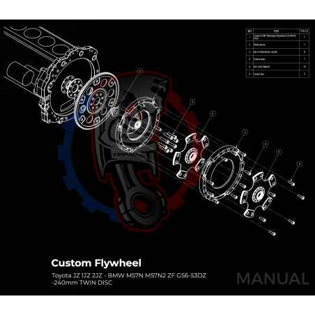 Kit embrayage Race stage conversion moteur Toyota JZ boite BMW M57N HGD JGA - 240mm