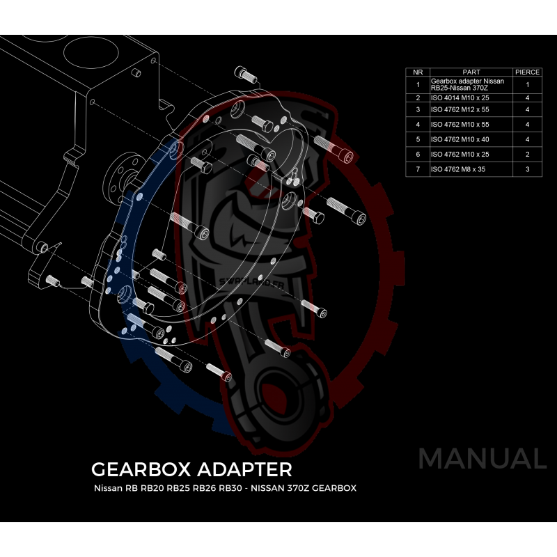 Kit embrayage Stage 1 conversion moteur Nissan RB RB20 RB25 RBB6 RB30 boite Nissan 350Z Z33 370Z Z34 CD009 - 250mm