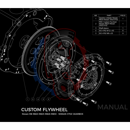Kit embrayage Stage 1 conversion moteur Nissan RB RB20 RB25 RBB6 RB30 boite Nissan 350Z Z33 370Z Z34 CD009 - 250mm