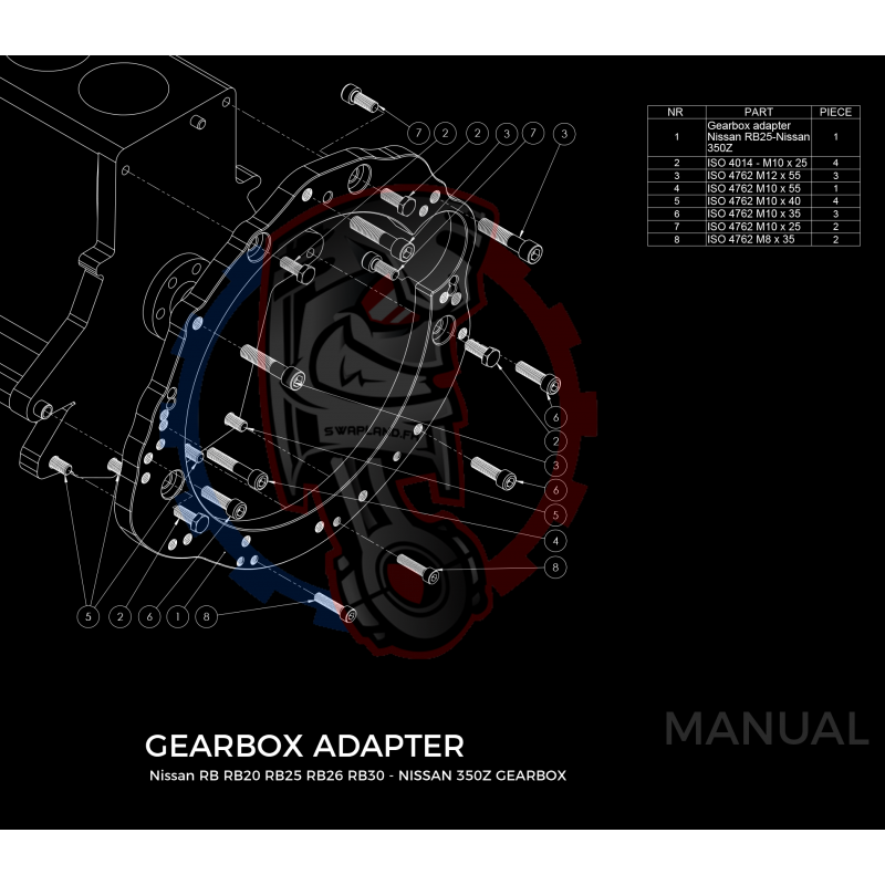 Kit embrayage Stage 1 conversion moteur Nissan RB RB20 RB25 RBB6 RB30 boite Nissan 350Z Z33 370Z Z34 CD009 - 250mm