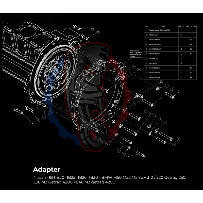 Kit embrayage Race Stage 1 Nissan RB RB20 RB25 RB26 RB30 boite BMW M57 / E46 S54 M3 - 240mm