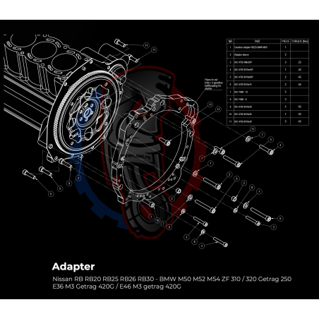 Kit embrayage Race Stage 1 Nissan RB RB20 RB25 RB26 RB30 boite BMW M57 / E46 S54 M3 - 240mm