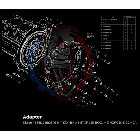 Kit embrayage Stage 1 conversion moteur Nissan RB RB20 RB25 RB26 RB30 boite BMW M57 / E46 S54 M3 - 240mm