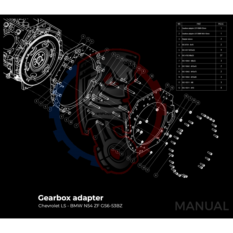 Kit embrayage Race stage 3 conversion moteur GM Chevrolet LSX boite BMW M57N HGU HGK / N54 - 184mm