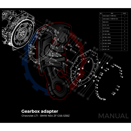 Kit embrayage Race stage 3 conversion moteur GM Chevrolet LSX boite BMW M57N HGU HGK / N54 - 184mm