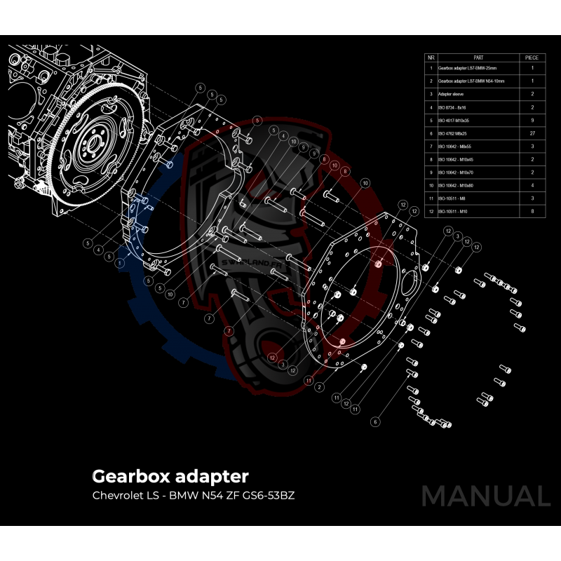 Kit embrayage Race stage 2 conversion moteur GM Chevrolet LSX boite BMW M57N HGU HGK / N54 - 184mm
