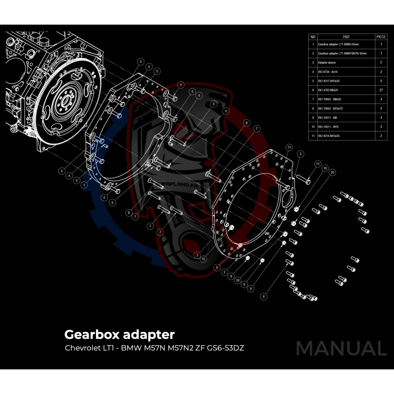 Kit embrayage Race stage 2 conversion moteur GM Chevrolet LSX boite BMW M57N HGU HGK / N54 - 184mm