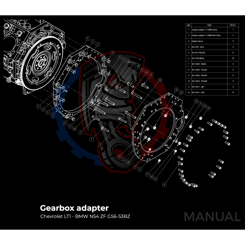 Kit embrayage Race stage 2 conversion moteur GM Chevrolet LSX boite BMW M57N HGU HGK / N54 - 184mm
