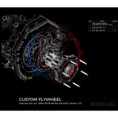 Kit embrayage Race stage 2 conversion moteur GM Chevrolet LSX boite BMW M57N HGU HGK / N54 - 184mm