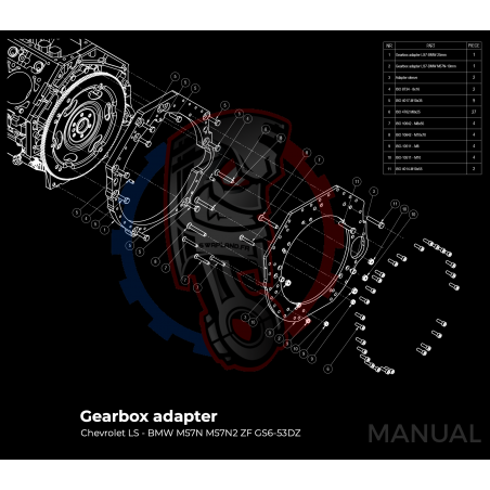 Kit embrayage Race stage 3 conversion moteur GM Chevrolet LSX boite BMW M57N HGD JGA - 184mm